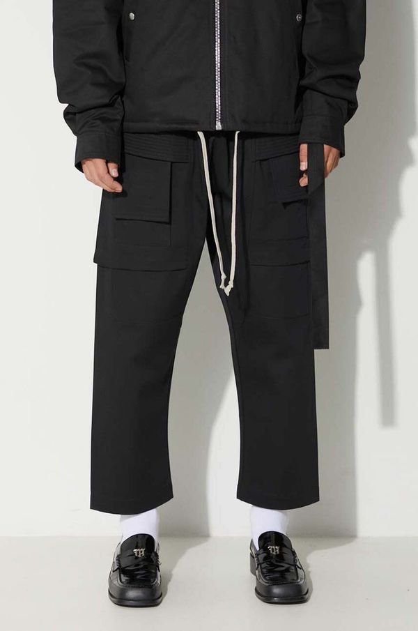 Rick Owens Pamučne hlače Rick Owens boja: crna, ravni kroj
