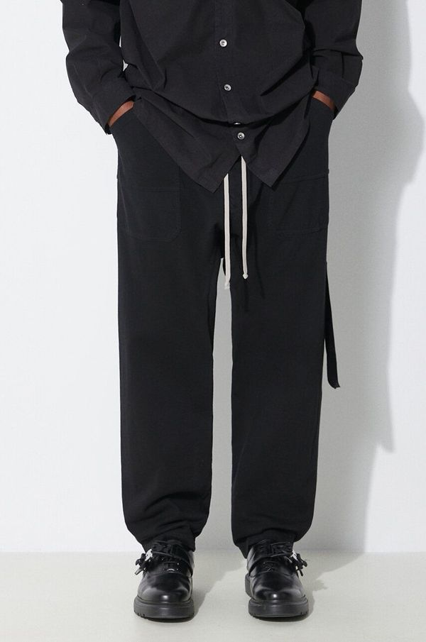 Rick Owens Pamučni donji dio trenirke Rick Owens boja: crna, bez uzorka, DU01D1370.RIG.09