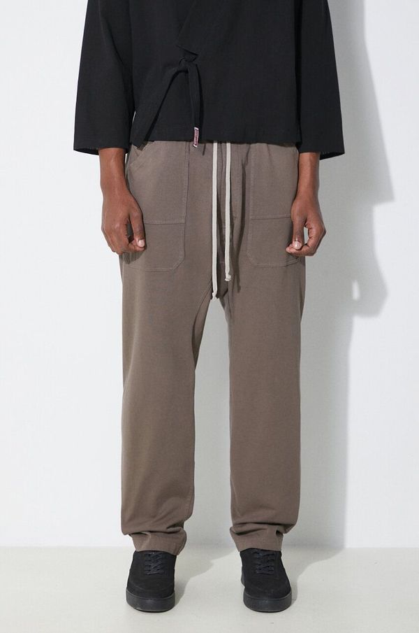 Rick Owens Pamučni donji dio trenirke Rick Owens boja: smeđa, DU01D1370.RIG.34