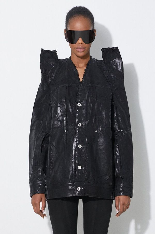Rick Owens Traper jakna Rick Owens Denim Jacket Tec Worker za žene, boja: crna, za prijelazno razdoblje, DS01D1704.BF.09