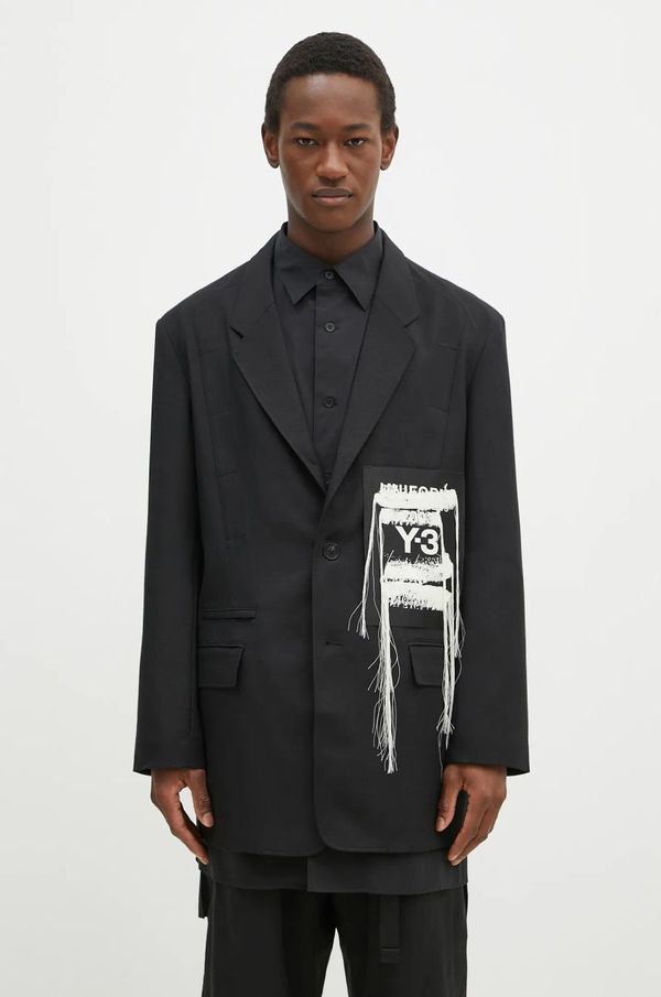 Y-3 Sako Y-3 Sport Uniform Patch Blazer za muškarce, boja: crna, JM3358