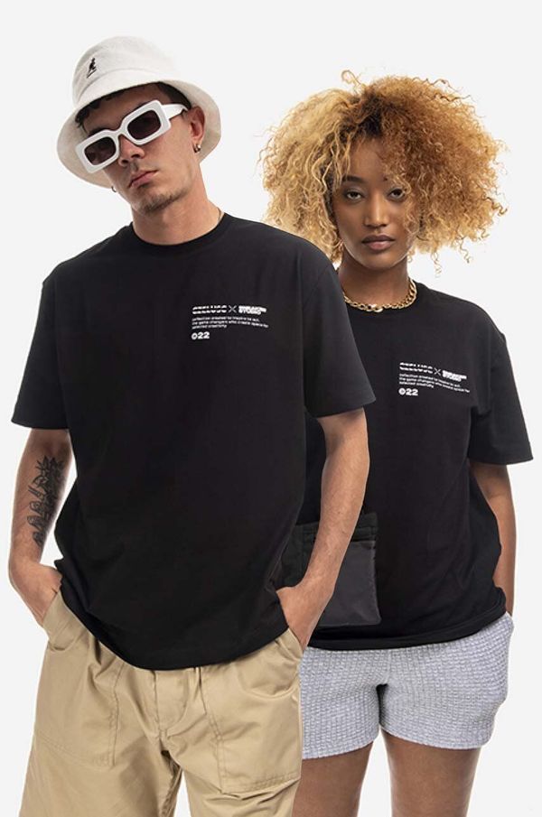 SneakerStudio Majica kratkih rukava SneakerStudio x Czeluść boja: crna, s tiskom, SSxCZ.SS22.TSH001-black
