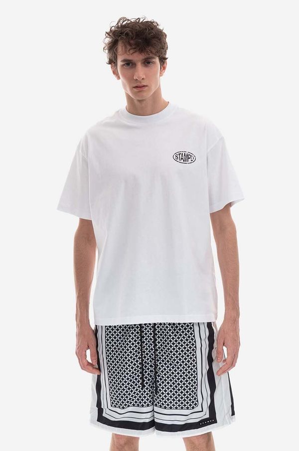 STAMPD Pamučna majica STAMPD boja: bijela, glatki model, SLA.M2846TE-WHT