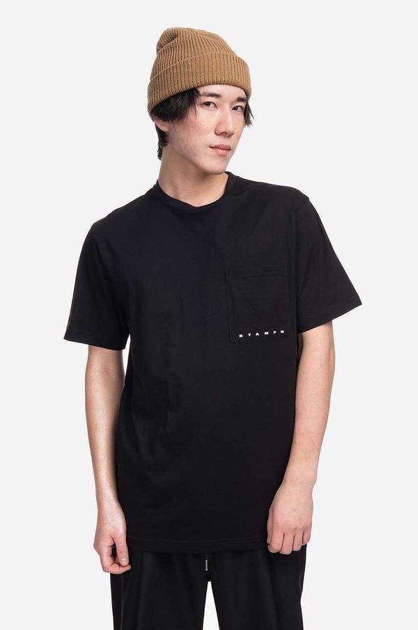 STAMPD Pamučna majica STAMPD boja: crna, glatki model, SLA.M3098TE-BLK