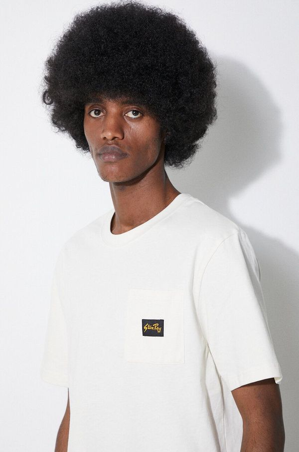 Stan Ray Pamučna majica Stan Ray Patch Pocket za muškarce, boja: bež, bez uzorka, SS2400304