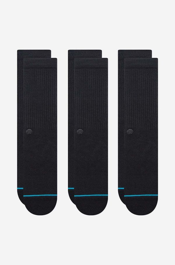 Stance Čarape Stance Shelter 3-pack za muškarce, boja: crna, A556A23SHL-BLK