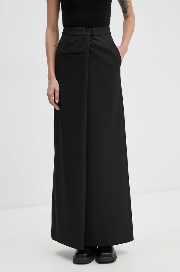 MM6 Maison Margiela Suknja MM6 Maison Margiela boja: crna, maxi, ravna, S62MI0025.M35227