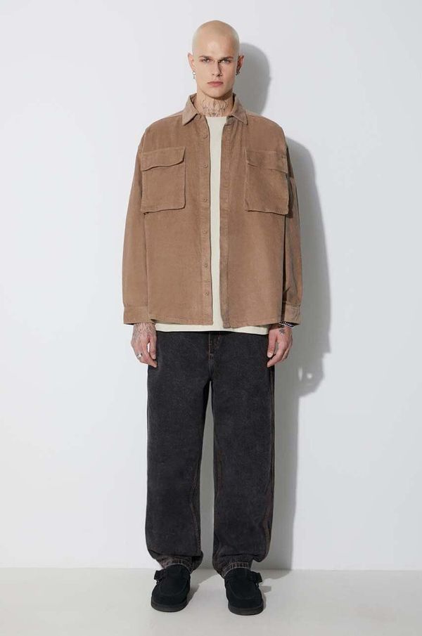 Taikan Jakna Taikan Shirt Jacket Corduroy za muškarce, boja: smeđa, regular, s klasičnim ovratnikom TK0002.DNECRD