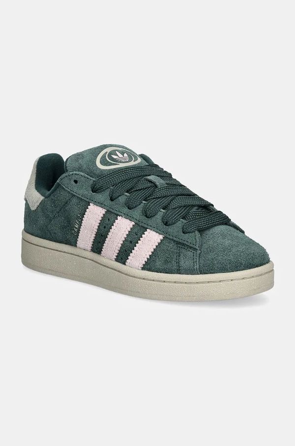 adidas Originals Tenisice od brušene kože adidas Originals Campus 00s W boja: zelena, IG2121
