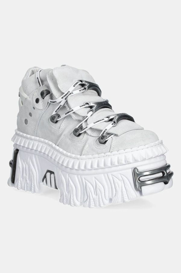 Vetements Tenisice od brušene kože VETEMENTS Fire Platform boja: bijela, UA66SN100W