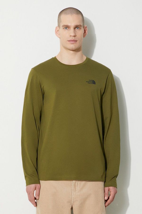 The North Face Majica dugih rukava The North Face M L/S Simple Dome Tee za muškarce, boja: zelena, s tiskom, NF0A87QNPIB1
