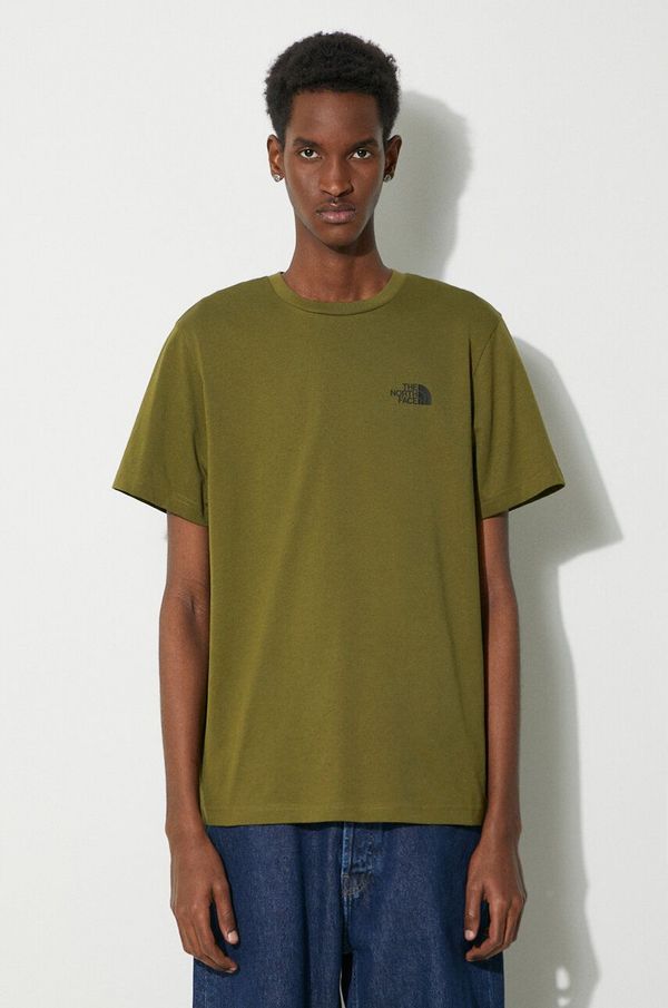 The North Face Majica kratkih rukava The North Face M S/S Simple Dome Tee za muškarce, boja: zelena, s tiskom, NF0A87NGPIB1