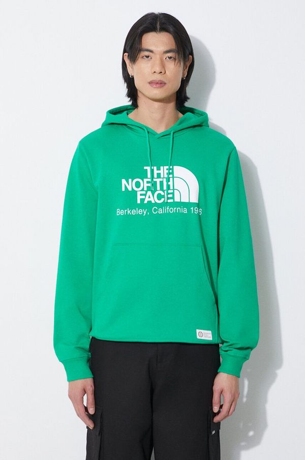 The North Face Pamučna dukserica The North Face M Berkeley California Hoodie za muškarce, boja: zelena, s kapuljačom, tiskom, NF0A55GFPO81