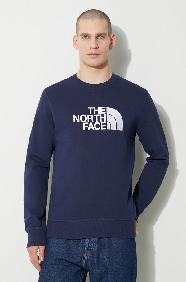 The North Face Pamučna dukserica The North Face M Drew Peak Crew Light za muškarce, boja: tamno plava, s aplikacijom, NF0A4T1E8K21