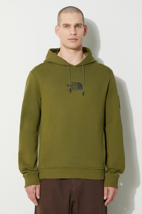 The North Face Pamučna dukserica The North Face M Fine Alpine Hoodie za muškarce, boja: zelena, s kapuljačom, s tiskom, NF0A87F7PIB1