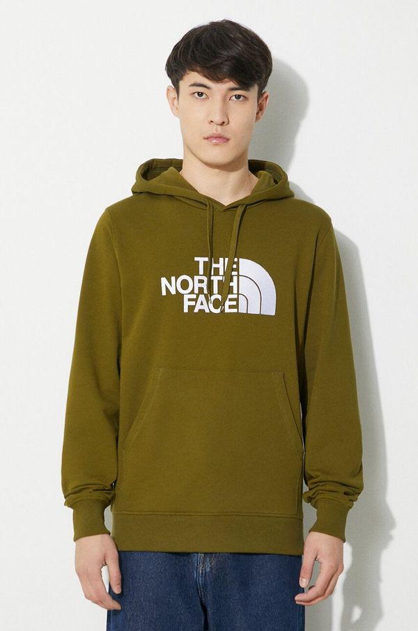 The North Face Pamučna dukserica The North Face M Light Drew Peak Pullover Hoodie za muškarce, boja: zelena, s kapuljačom, s aplikacijom, NF00A0TEPIB1