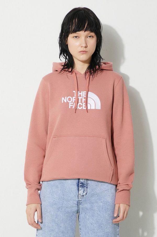 The North Face Pamučna dukserica The North Face W Drew Peak Pullover Hoodie za žene, boja: ružičasta, s kapuljačom, NF0A55ECNXQ1