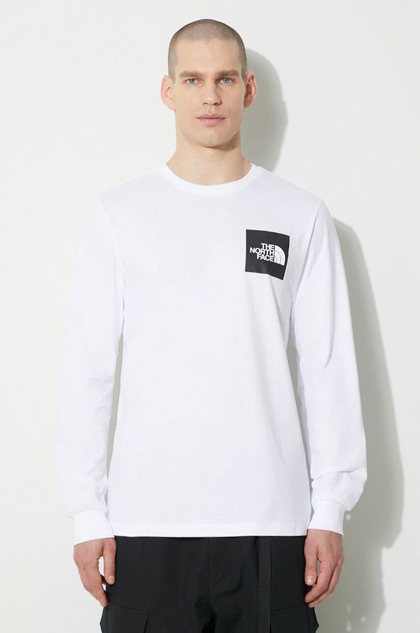 The North Face Pamučna majica dugih rukava The North Face M L/S Fine Tee boja: bijela, s tiskom, NF0A87NCFN41