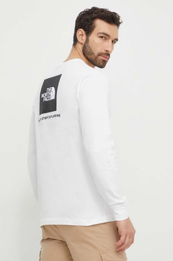 The North Face Pamučna majica dugih rukava The North Face M L/S Redbox Tee boja: bež, s tiskom, NF0A87NNFN41