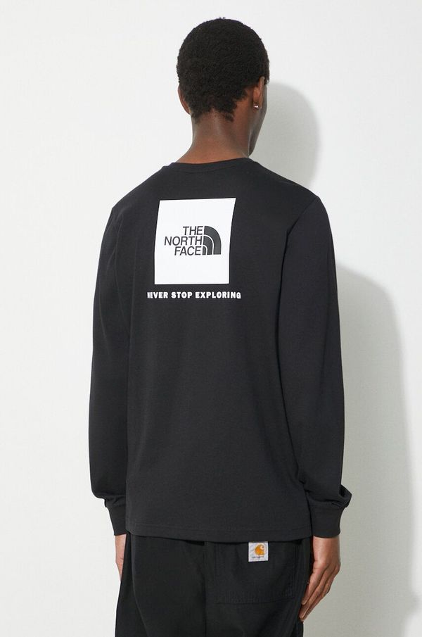 The North Face Pamučna majica dugih rukava The North Face M L/S Redbox Tee boja: crna, s tiskom, NF0A87NNJK31