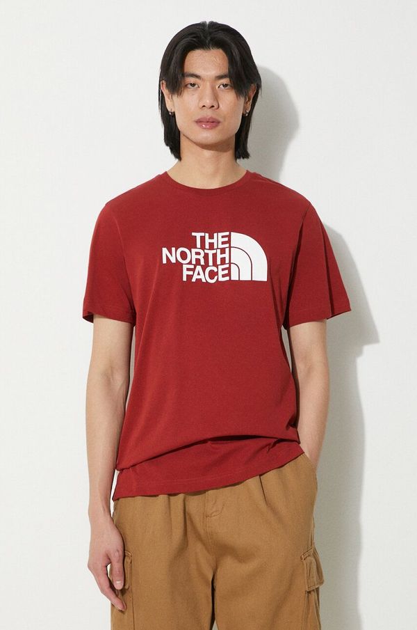 The North Face Pamučna majica The North Face M S/S Easy Tee za muškarce, boja: bordo, s tiskom, NF0A87N5POJ1