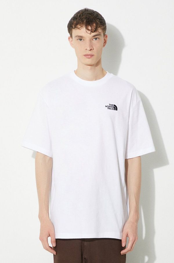 The North Face Pamučna majica The North Face M S/S Essential Oversize Tee za muškarce, boja: bijela, s aplikacijom, NF0A87NRFN41