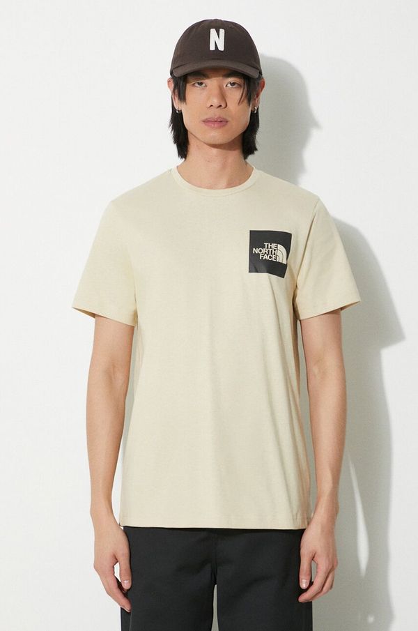 The North Face Pamučna majica The North Face M S/S Fine Tee za muškarce, boja: bež, s tiskom, NF0A87ND3X41