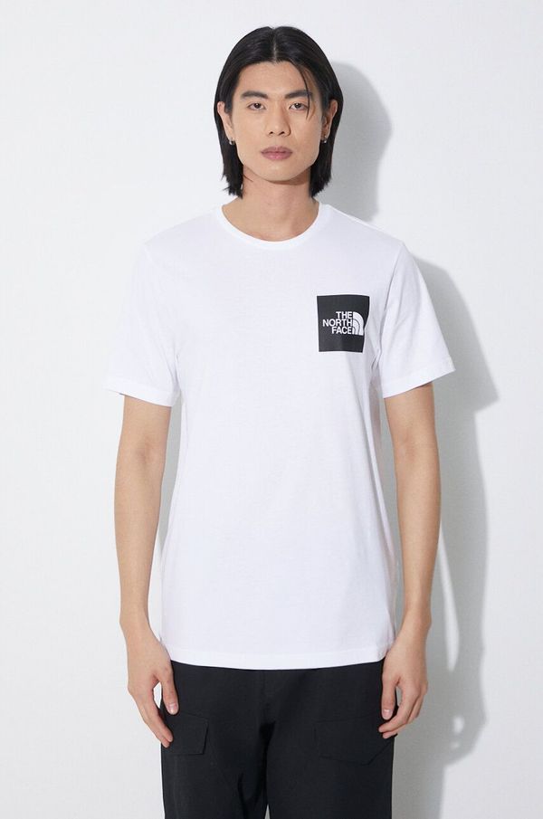 The North Face Pamučna majica The North Face M S/S Fine Tee za muškarce, boja: bijela, s tiskom, NF0A87NDFN41
