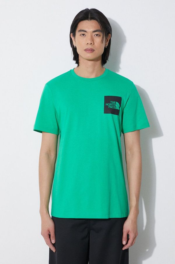 The North Face Pamučna majica The North Face M S/S Fine Tee za muškarce, boja: zelena, s tiskom, NF0A87NDPO81