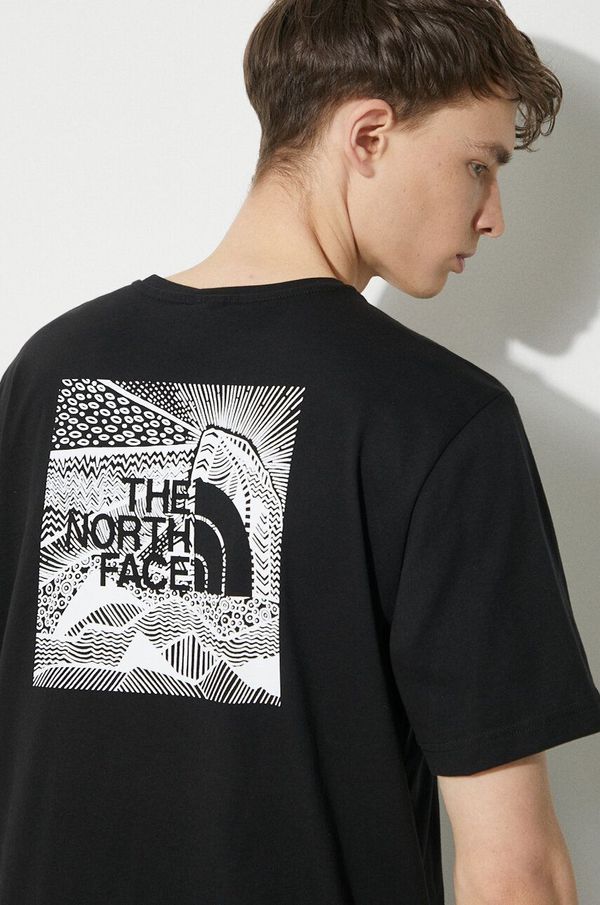 The North Face Pamučna majica The North Face M S/S Redbox Celebration Tee za muškarce, boja: crna, s tiskom, NF0A87NVJK31