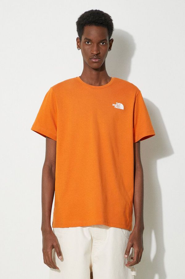 The North Face Pamučna majica The North Face M S/S Redbox Celebration Tee za muškarce, boja: narančasta, s tiskom, NF0A87NVPCO1