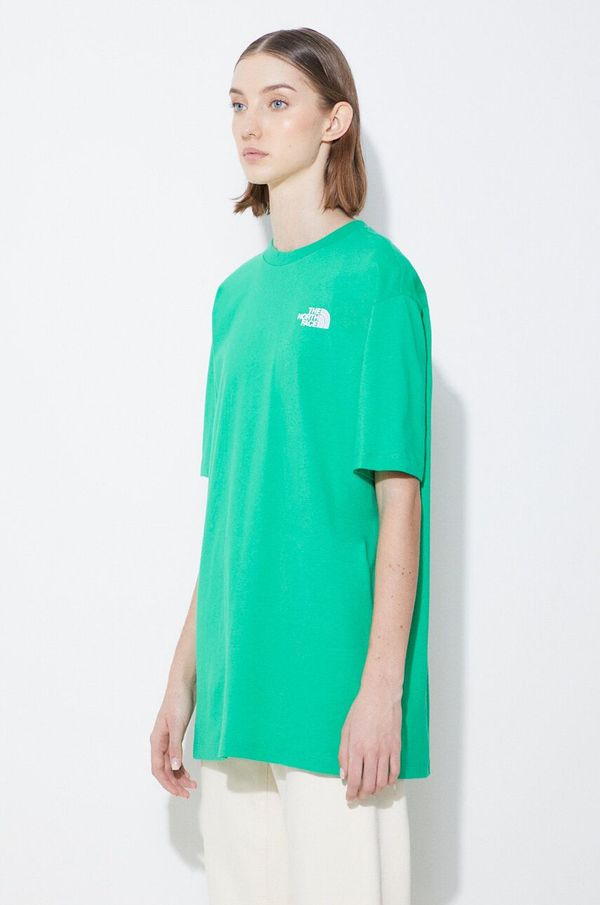 The North Face Pamučna majica The North Face W S/S Essential Oversize Tee za žene, boja: zelena, NF0A87NQPO81