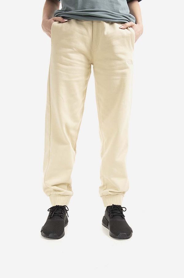 The North Face Pamučni donji dio trenirke The North Face Oversized Jogger boja: bež, glatki materijal, NF0A5IGE-3X4