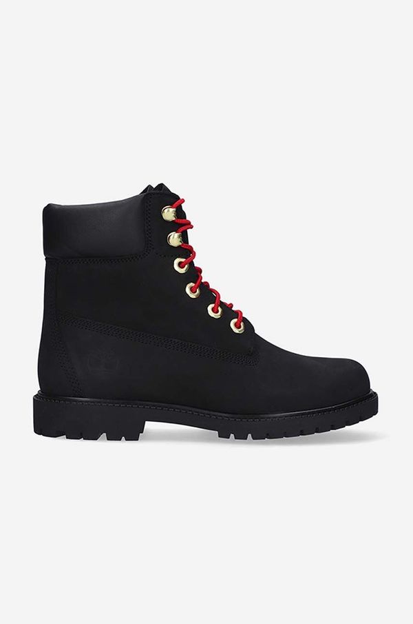 Timberland Čizme od brušene kože Timberland Heritage 6 In Waterproof boja: crna, ravni potplat, A2G53-BLACK