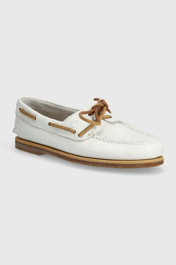 Timberland Kožne mokasinke Timberland Classic Boat za muškarce, boja: bijela, TB0A412XEM21