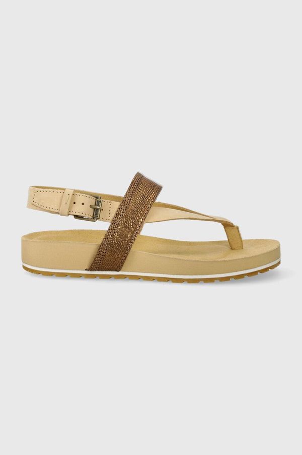 Timberland Kožne sandale Timberland za žene, boja: bež
