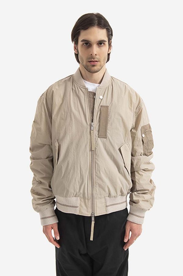 Tom Wood Bomber jakna Tom Wood Purth Bomber Patched za muškarce, boja: bež, za prijelazno razdoblje, 22203.033-BEIGE
