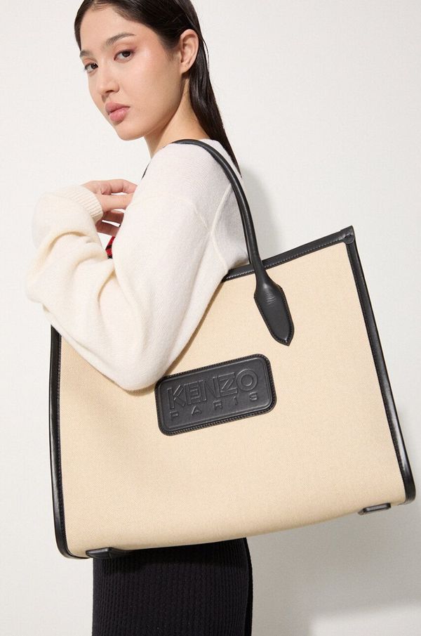 Kenzo Torba Kenzo 18 Large Tote Bag boja: bež, FE52SA211B01.99