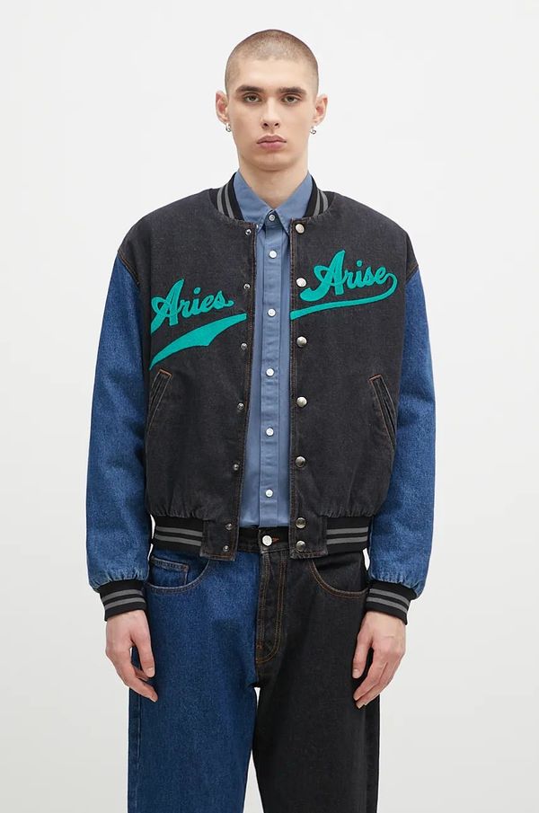Aries Traper bomber jakna Aries Varsity Denim Jacket boja: crna, za prijelazno razdoblje, AR7030302