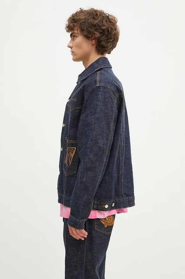 Billionaire Boys Club Traper jakna Billionaire Boys Club Diamonds & Dollars Selvedge Denim za muškarce, boja: tamno plava, za prijelazno razdoblje, oversize, B24303