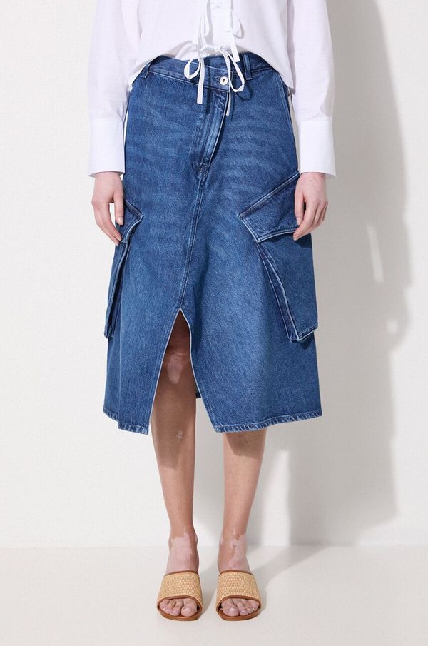 JW Anderson Traper suknja JW Anderson Cargo Pocket Midi Skirt boja: tamno plava, midi, širi se prema dolje, DK0021.PG1560.800