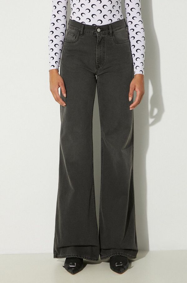 coperni Traperice Coperni Wide Leg Denim Pants za žene, visoki struk, COPP95F2004