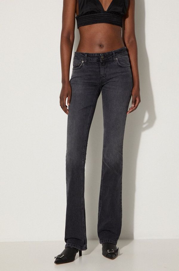 Fiorucci Traperice Fiorucci Faded Black Low Rise Bootcut Jeans za žene, visoki struk, W01FPDJE083DN02DN05