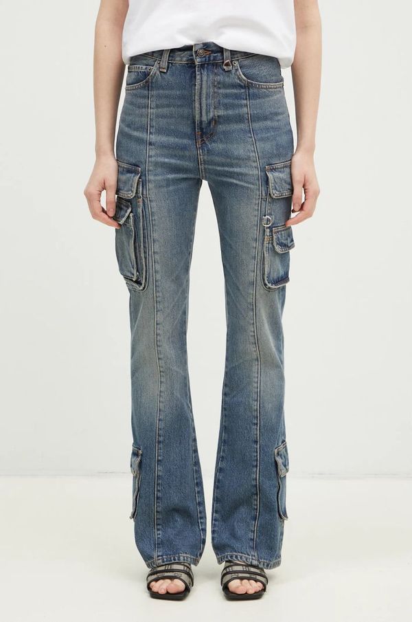 Fiorucci Traperice Fiorucci Multipocket Flared Jeans za žene, visoki struk, U01FMDJE083DN01DN02