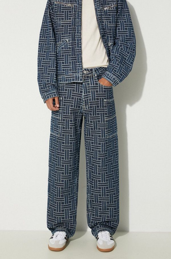 Kenzo Traperice Kenzo Cargo Monkey Fit Jeans Weave za muškarce, FE65DP4086J2.DD