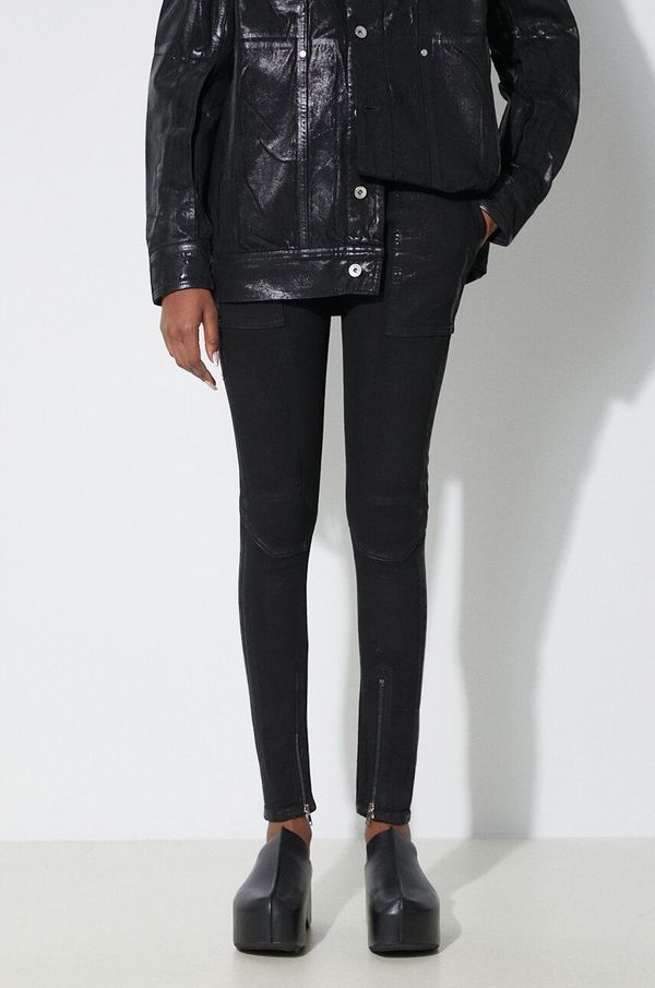Rick Owens Traperice Rick Owens Denim Pants Dirt Waist Leggings za žene, boja: crna, DS01D1320.SBF.09