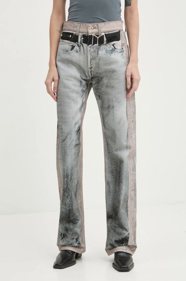 Y/Project Traperice Y/Project YP TROMPE L'OEIL JEANS za žene, visoki struk, 207PA019