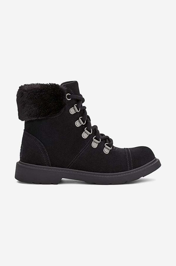 Ugg Čizme od brušene kože UGG Azell Hiker Weather za žene, boja: crna, s toplom podstavom, 1123622K.BLKS-BLKS