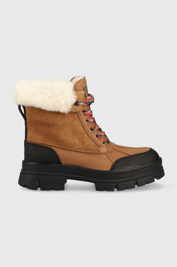 Ugg Čizme UGG W Ashton Addie za žene, boja: smeđa, s platformom, s toplom podstavom, 1130524.CHE