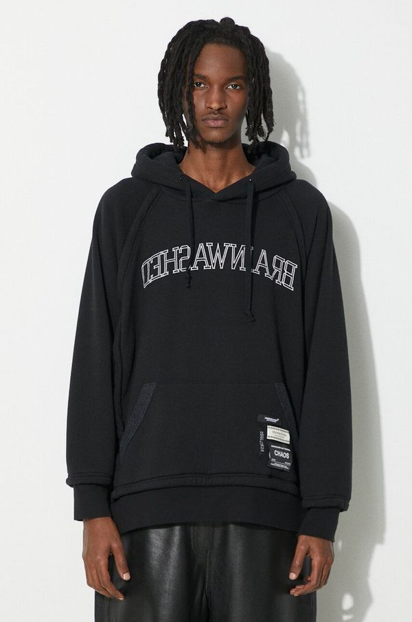 Undercover Dukserica Undercover Hoodie za muškarce, boja: crna, s kapuljačom, s aplikacijom, UC1D4810